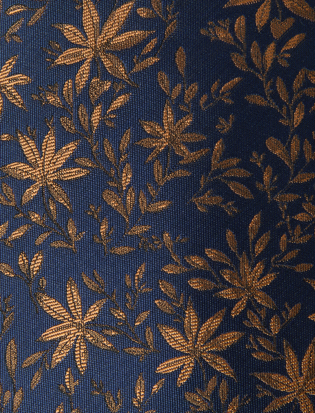 Navy Autumn Amber Necktie - knotted view, navy and amber - OTAA