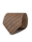 Bridgeport Stripe Necktie - brown and navy stripe detail - OTAA