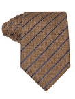 Bridgeport Stripe Necktie - brown and navy stripe tie, 100% microfiber - OTAA
