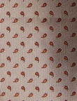Caramel Paisley Necktie - knotted view, light brown paisley - OTAA