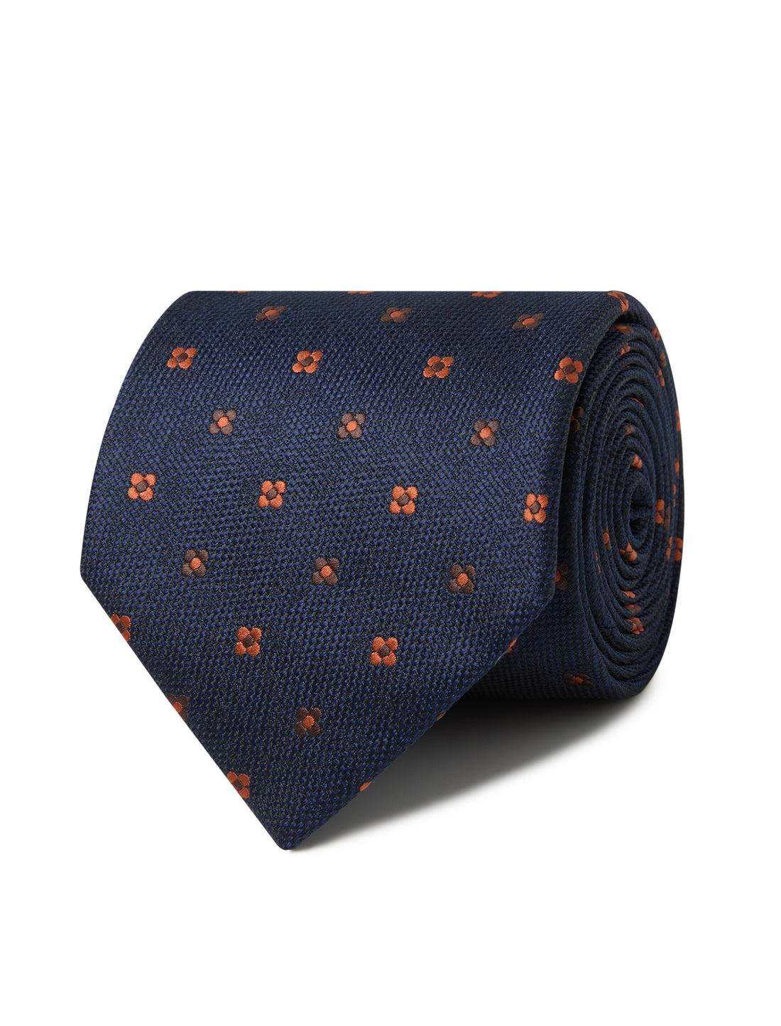 Navy Copperwood Necktie - navy and copper floral detail - OTAA