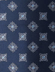 Harbour Blue Necktie - knotted view, blue floral - OTAA