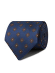 Leatherwood Crest Necktie - brown floral detail - OTAA