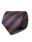 Carrington Copper Navy Stripe Necktie - navy and copper stripe detail - OTAA
