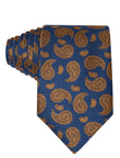 Amber Navy Foulard Necktie - navy and amber foulard tie, 100% microfiber - OTAA