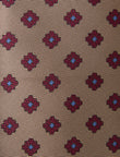 Foxfield Floral Necktie - knotted view, light brown floral - OTAA