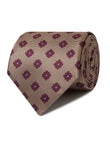 Foxfield Floral Necktie - light brown floral detail - OTAA