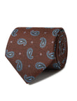 Cinder Paisley Necktie - brown and blue paisley detail - OTAA
