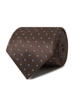 Cocoa Cross Necktie - brown cross-motif detail - OTAA