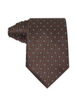 Cocoa Cross Necktie - brown and blue cross-motif tie, 100% microfiber - OTAA