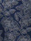 Ivory Crest Necktie - knotted view, ivory floral - OTAA