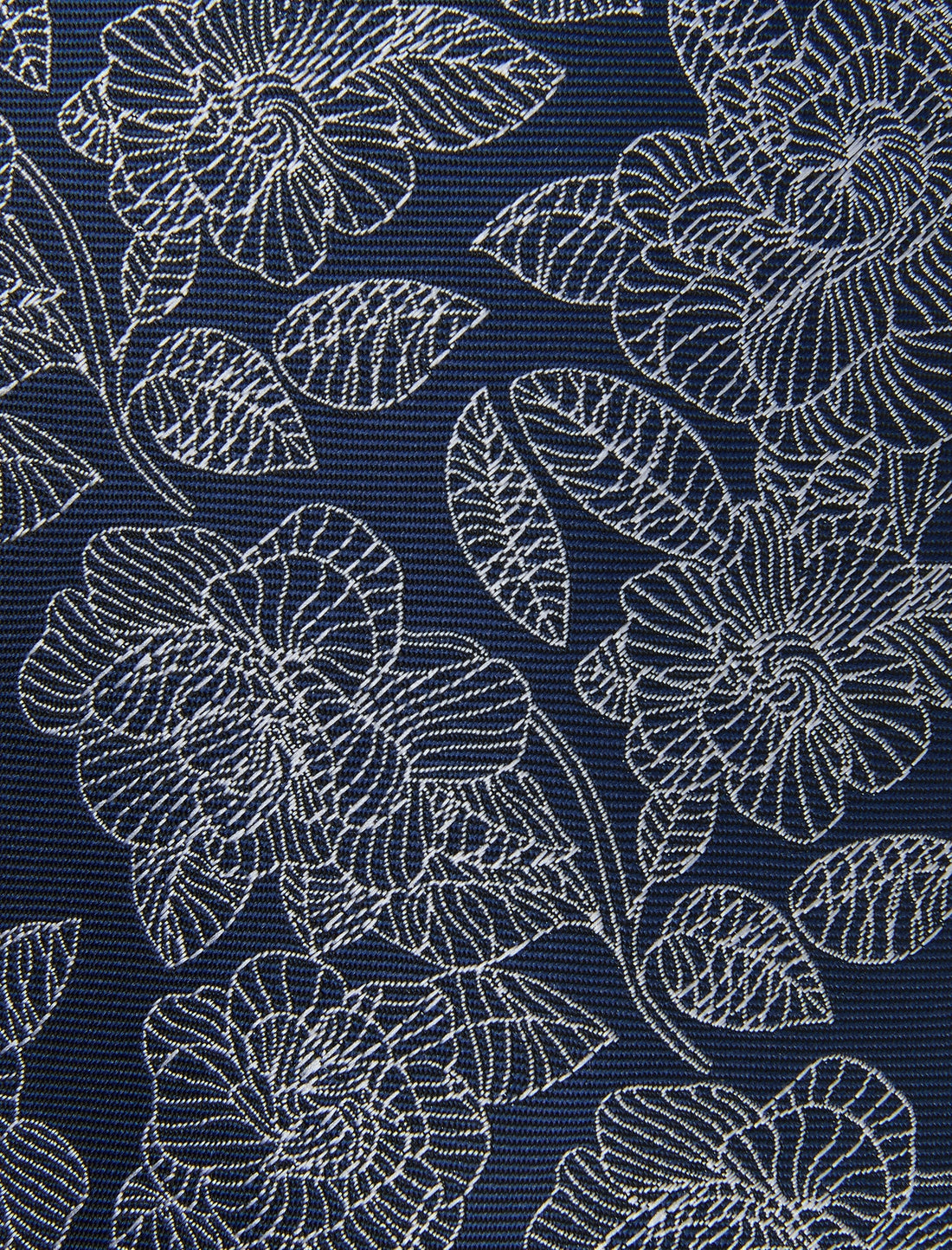 Ivory Crest Necktie - knotted view, ivory floral - OTAA
