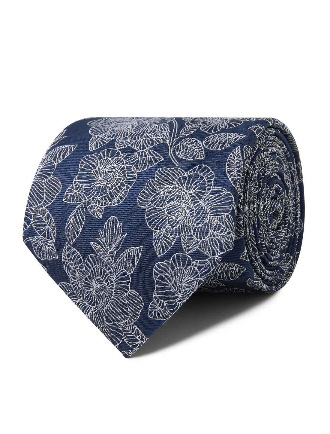 Ivory Crest Necktie - ivory floral detail - OTAA