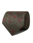 Bracken Brown Leaves Necktie - brown leaf pattern detail - OTAA