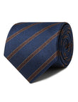 Pennant Brown Necktie - brown and navy stripe detail - OTAA