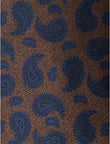 Coachhouse Hazel Paisley Necktie - knotted view, brown paisley - OTAA