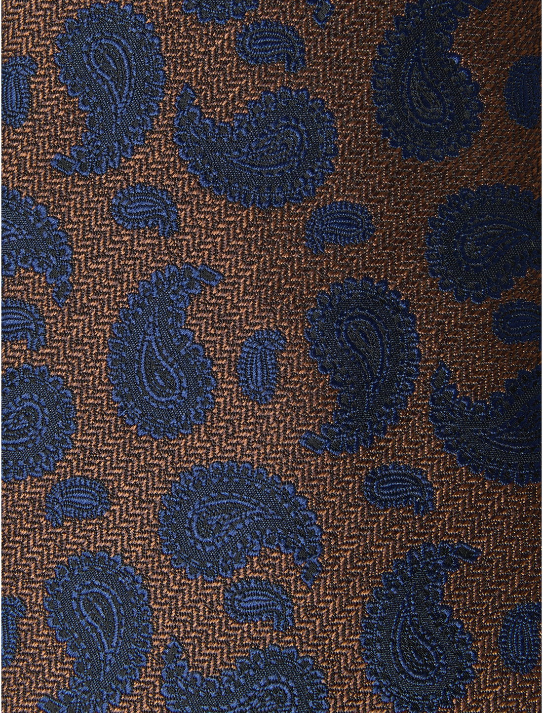 Coachhouse Hazel Paisley Necktie - knotted view, brown paisley - OTAA