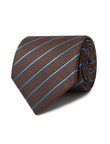 Cobalt Cocoa Stripe Necktie - blue and brown stripe detail - OTAA