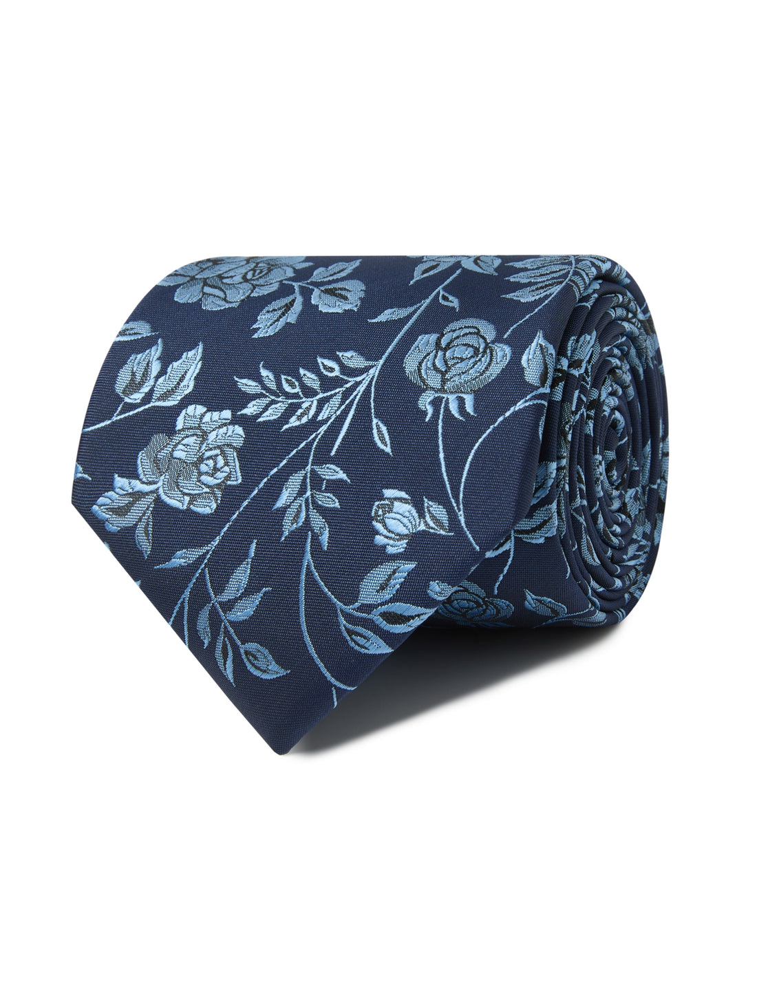 Trellis Bloom Necktie - blue floral detail - OTAA