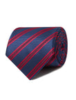 Crimson Court Stripe Necktie - navy and red stripe detail - OTAA