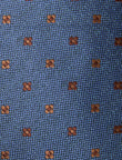 Anchorage Bluestone Necktie - knotted view, blue and copper floral - OTAA