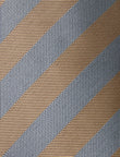 Oat and Slate Boulevard Necktie - knotted view, grey and oat brown - OTAA