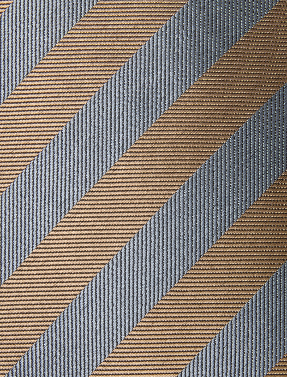 Oat and Slate Boulevard Necktie - knotted view, grey and oat brown - OTAA