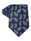 White Teardrop Paisley Navy Necktie