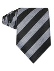 Jet Black and Steel Stripe Necktie