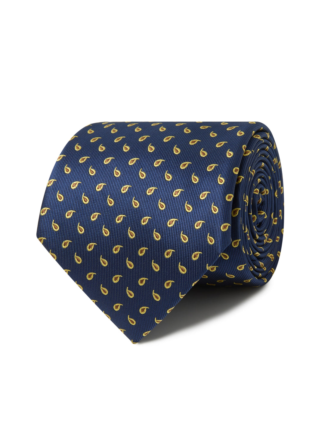 Paisley Goldleaf Necktie - navy and gold paisley detail - OTAA