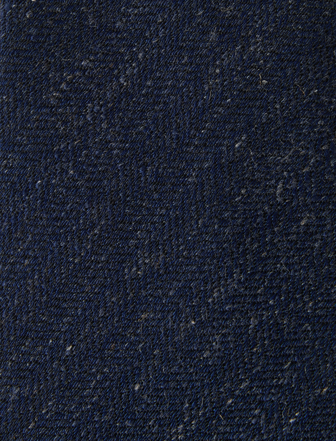 Deep Navy Linen Necktie - knotted view, navy linen - OTAA