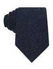 Deep Navy Linen Necktie - navy blue plain linen tie - OTAA