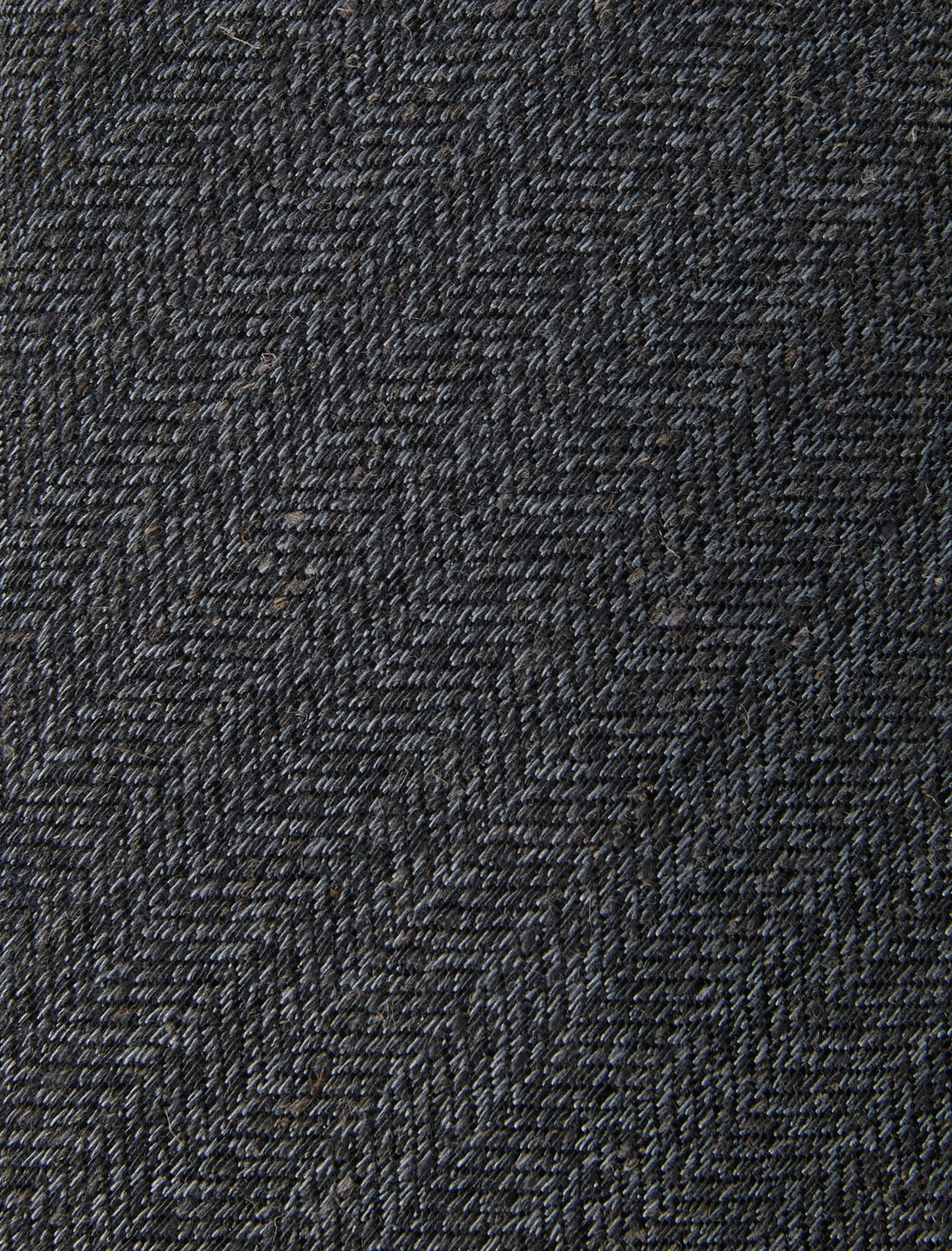 Pewter Ground Linen Necktie - knotted view, charcoal grey linen - OTAA