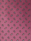 Camellia Rosebud Paisley Necktie - knotted view, pink paisley - OTAA