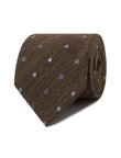 Briarwood Spot Necktie - brown and blue spot detail - OTAA