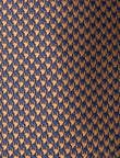 Chancery Brass Houndstooth Necktie - knotted view, navy and brass houndstooth - OTAA