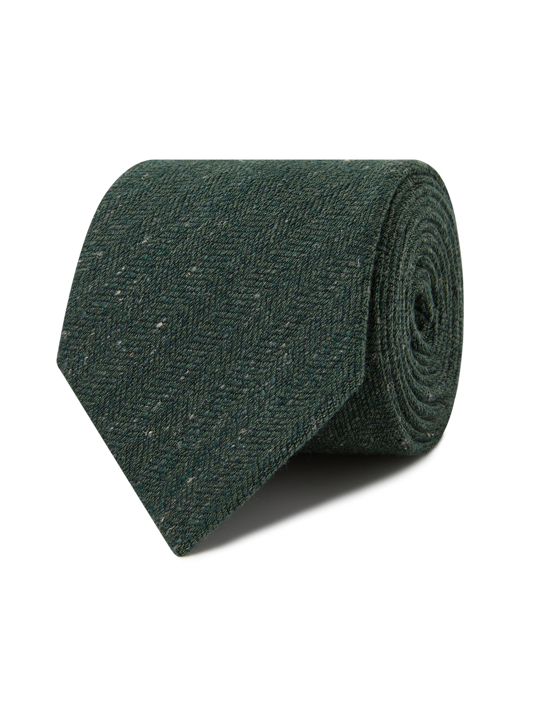Fieldmoor Olive Linen Necktie - olive green linen texture detail - OTAA