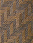Heathland Plain Necktie - knotted view, camel tan linen - OTAA