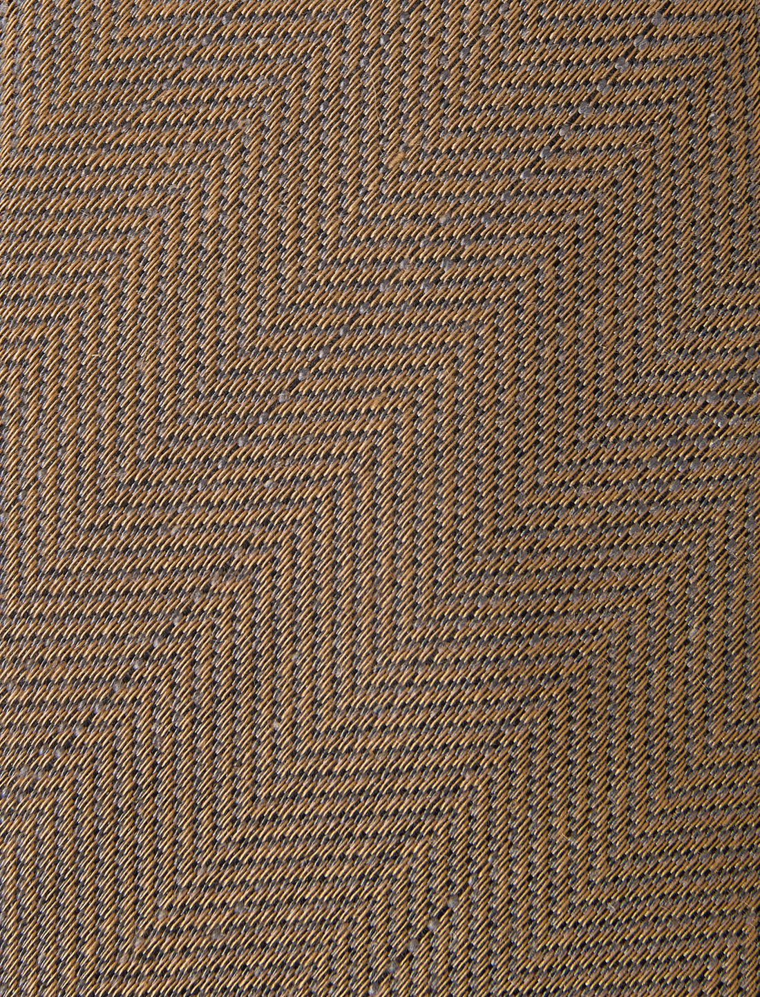 Heathland Plain Necktie - knotted view, camel tan linen - OTAA