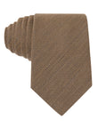 Heathland Plain Necktie - camel tan plain linen tie - OTAA