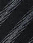 Charcoal Drift Necktie - knotted view, charcoal linen stripe - OTAA