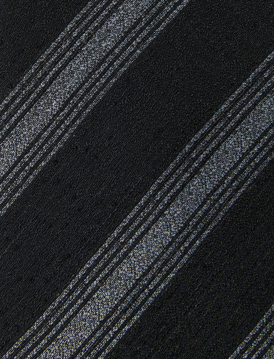 Charcoal Drift Necktie - knotted view, charcoal linen stripe - OTAA