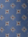 Coastal Navy and White Necktie - knotted view, navy and white floral - OTAA