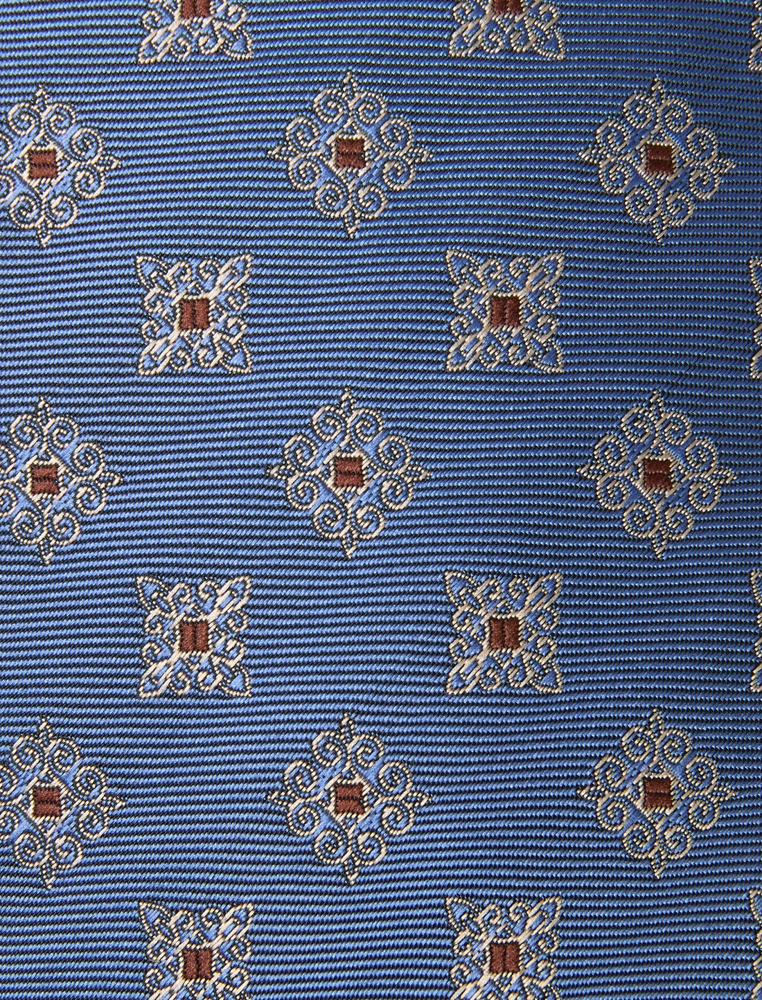 Coastal Navy and White Necktie - knotted view, navy and white floral - OTAA