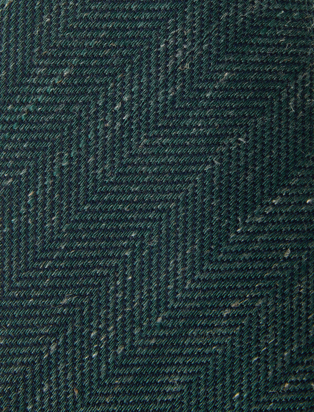 Ferngrove Green Linen Necktie - knotted view, forest green linen - OTAA