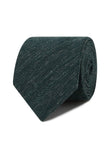 Ferngrove Green Linen Necktie - forest green linen texture detail - OTAA