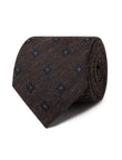 Darkwood Medallion Necktie - navy medallion foulard detail - OTAA