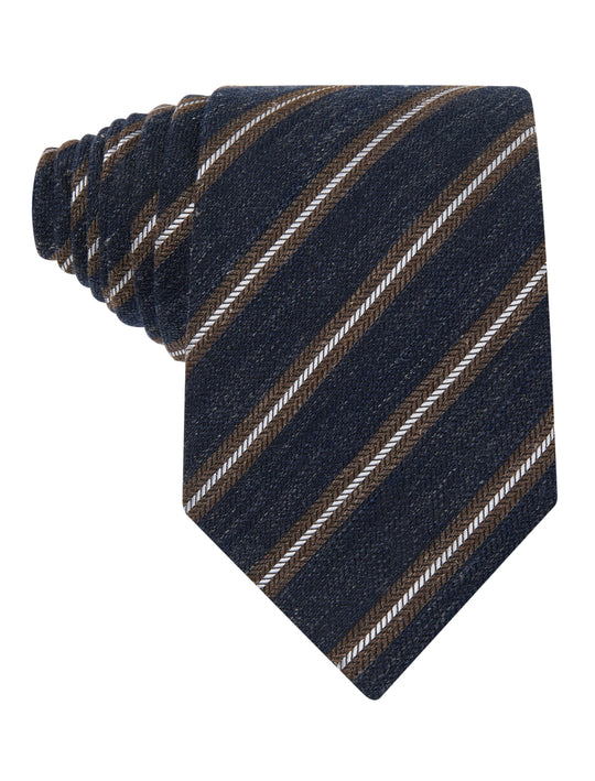 Toffee Stripe Linen Necktie