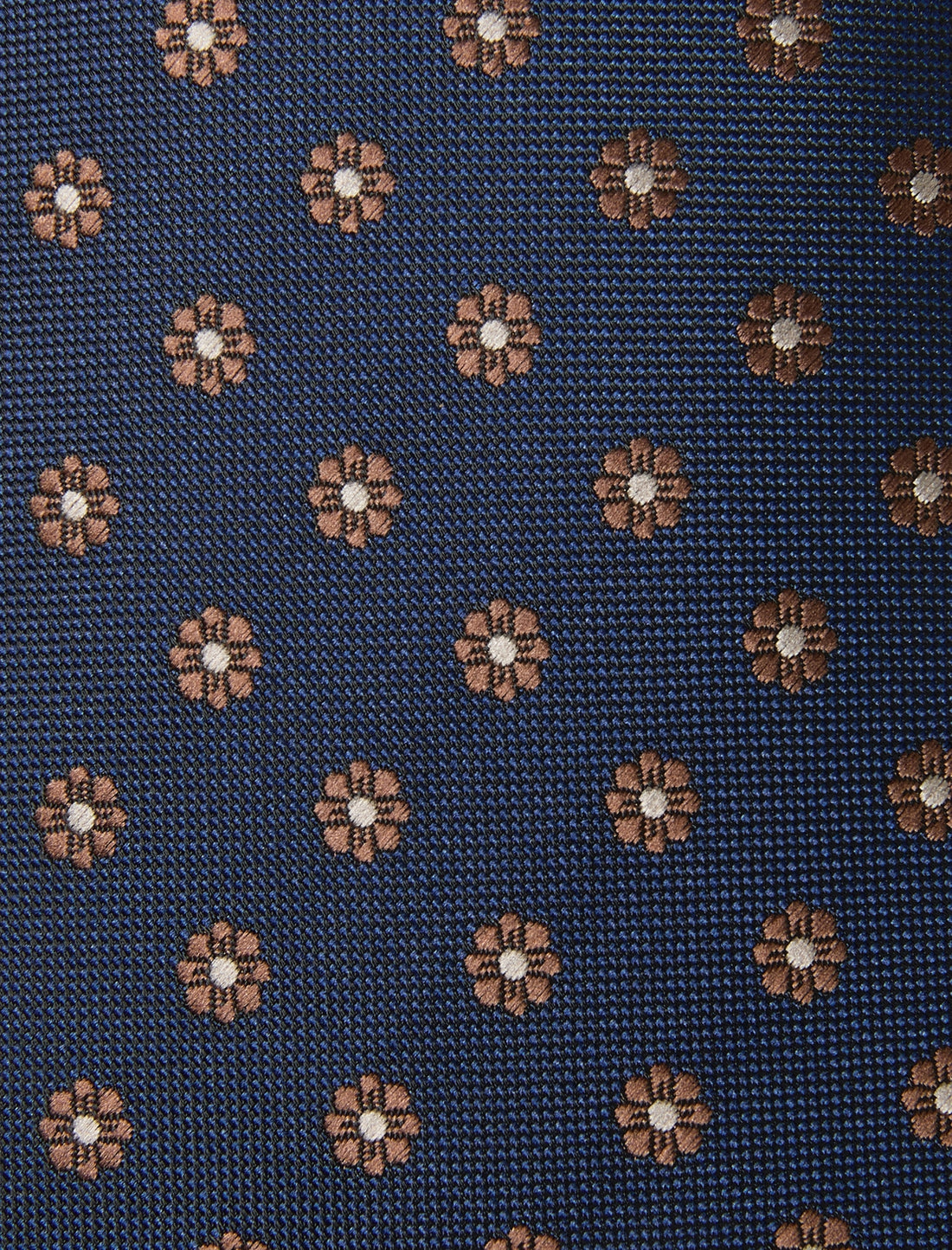 Cavendish Estate Necktie - knotted view, brown floral - OTAA