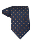 Cavendish Estate Necktie - navy and brown floral tie, 100% microfiber - OTAA